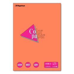 画像1: ナ-3232　カラーペーパー　A4　中厚口　柿　100枚パック