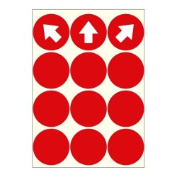 画像7: Nagatoya フロア誘導シール【58mm丸型 赤 12片】 FN110