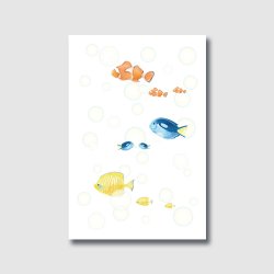 画像1: SG0106　ぷっくりポストカード(プクプク熱帯魚)