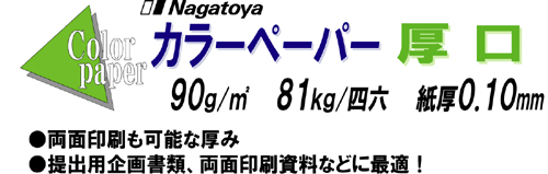 カラーペーパー A4 厚口 (90g) 【Nagatoyaオンラインストア】カラー