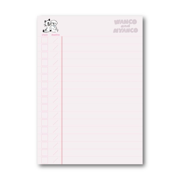 画像2: WN0032　W&N わんにゃんメモパッド【やることリスト(7.5mm)】 (2)
