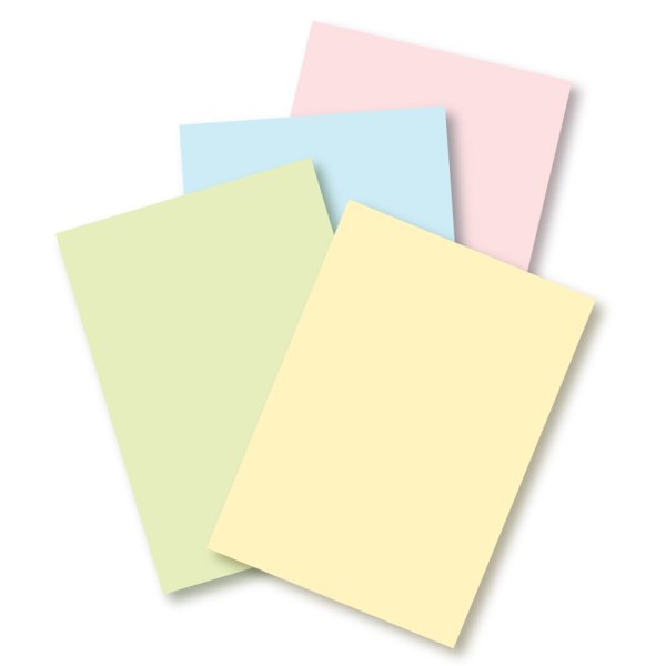 画像2: ナ-3242 カラーペーパーアソートパック 4色ライトカラー A4 中厚口 100枚パック(25枚×4色) (2)