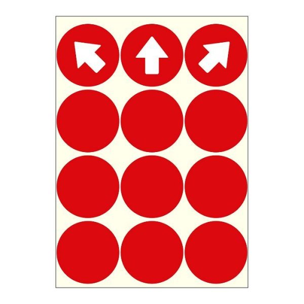 画像7: Nagatoya フロア誘導シール【58mm丸型 赤 12片】 FN110 (7)