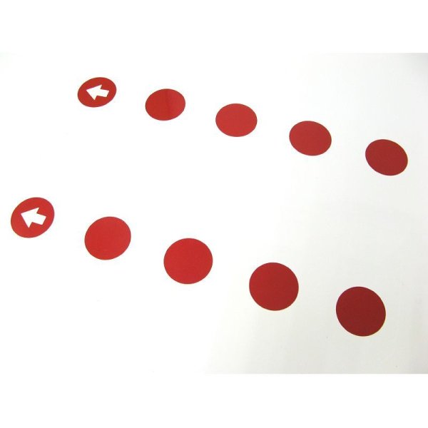 画像6: Nagatoya フロア誘導シール【58mm丸型 赤 12片】 FN110 (6)
