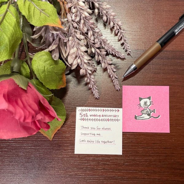 画像2: WN0005 W&N ミニカード 5枚入(にゃんこ) (2)