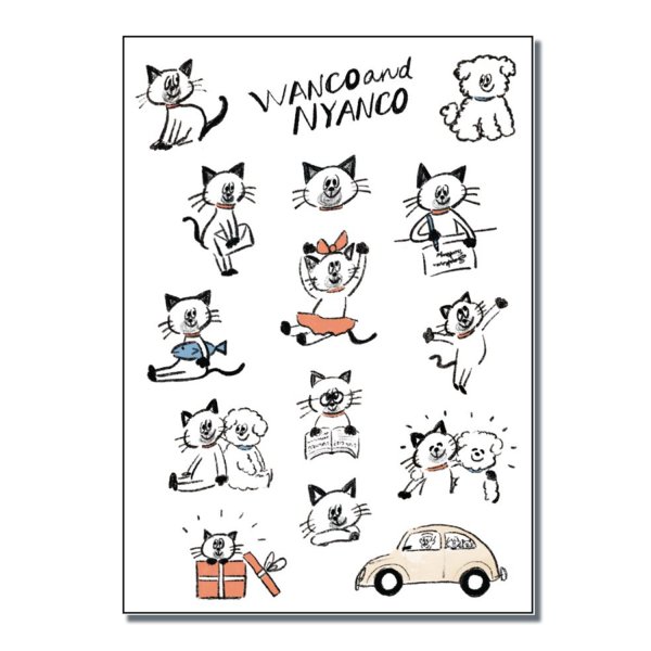 画像1: WN0007　W&N ダイカットシール(にゃんこ) (1)