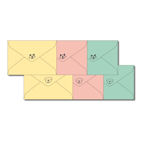 画像2: WN0009　W&N 洋形2号封筒 6枚アソート (2)